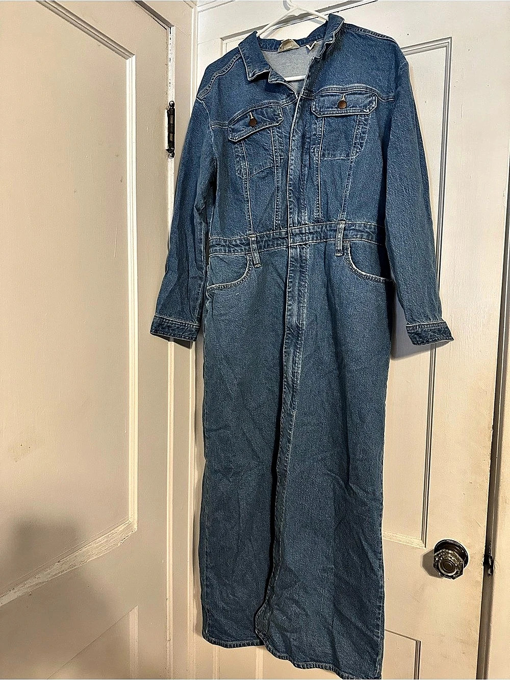 Universal Thread Long-Sleeve Utility Baggy Denim Jumpsuit Dress Denim